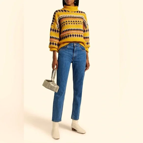 NWT RAG & BONE Willow Fair Isle wool turtleneck sweater $475. - Picture 4 of 8